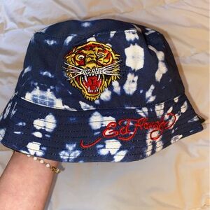 Ed Hardy Blue Tie-Dye bucket hat